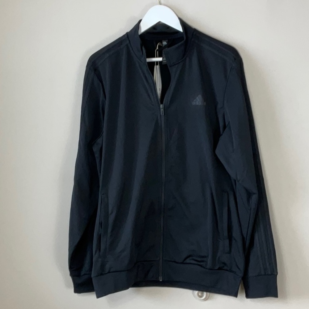 adidas Men's Essentials Warm-Up 3-Stripes Track Top Jacket H46101 black